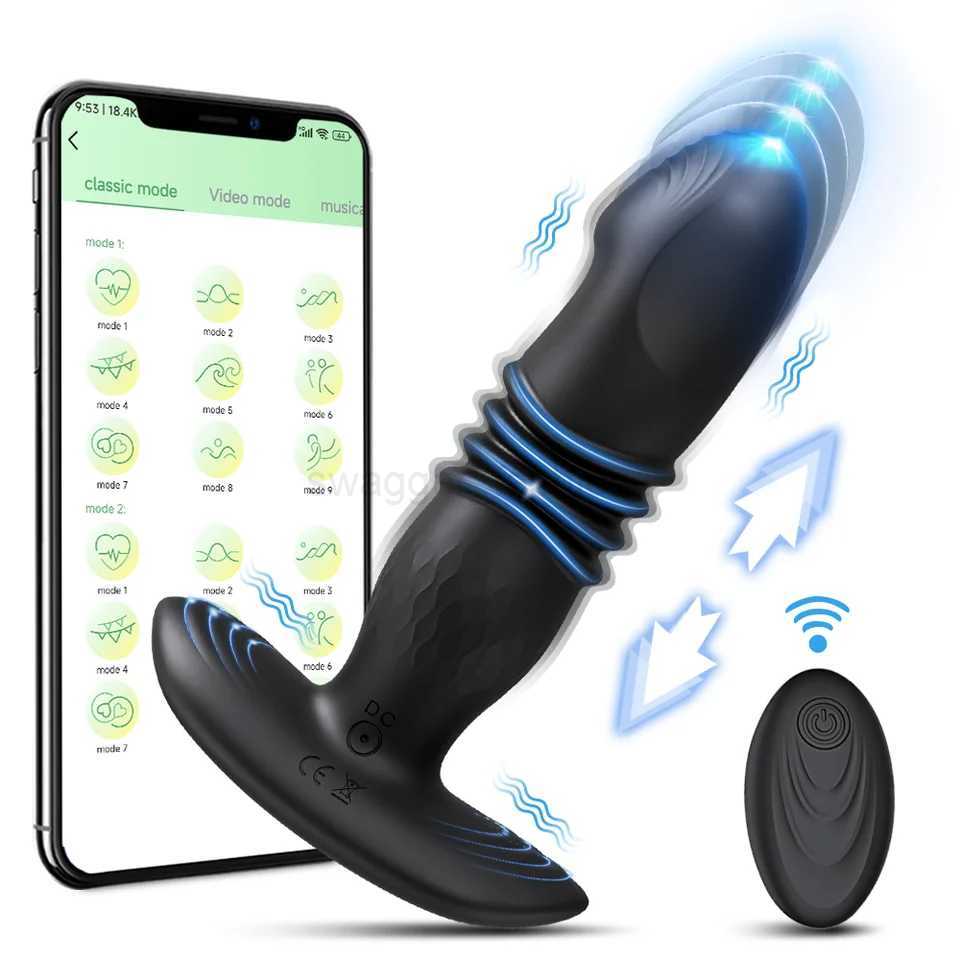 Telescopic VibratingButt Plug Anal Vibrator Wireless Remote sexes Toys for Women Ass Anal Dildo Prostate Massager Men ButtplugB240708
