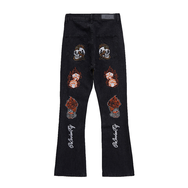 Hot Sale Patchwork Jeans Men New Skinny Jeans Fashion Biker Denim Overall Skinny Pants Casual Mens Clothes Back Embroidery