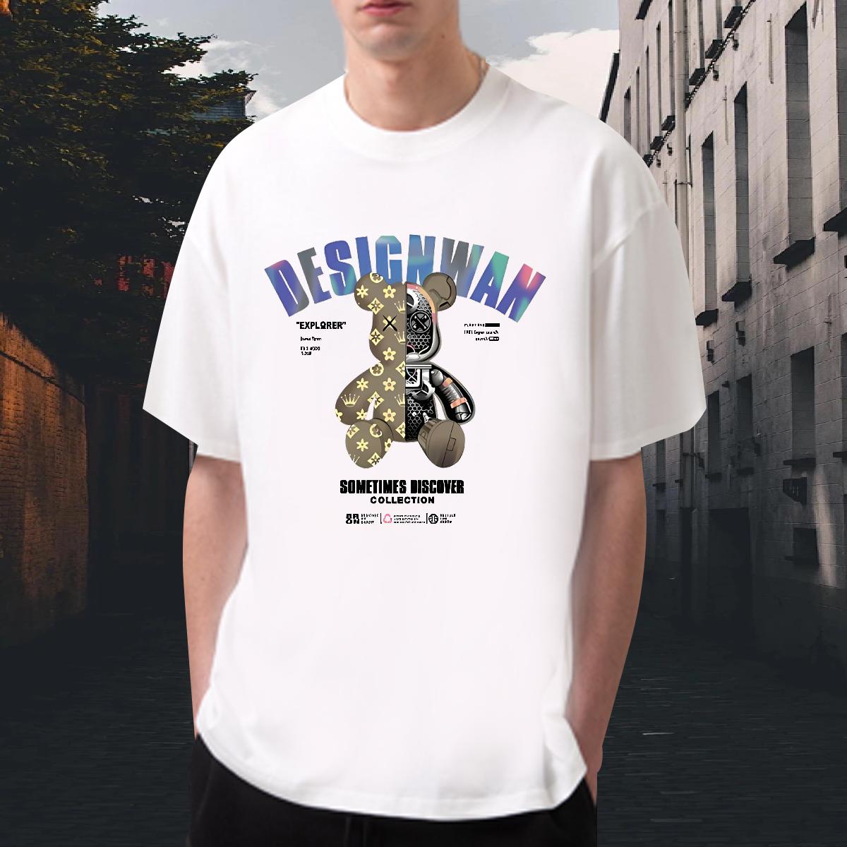 Fashion T-Shirts DIY Printed Men Tshirts Daily Wear 180g Cotton High Quality Tops Shirt