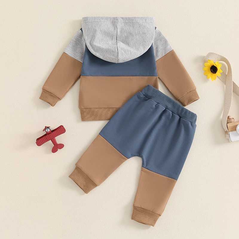 Clothing Sets Baby Boys Pants Set Toddler Tracksuit Contrast Color Long Sleeve Sweatshirt with Elastic Waist Sweatpants Infant Clothes