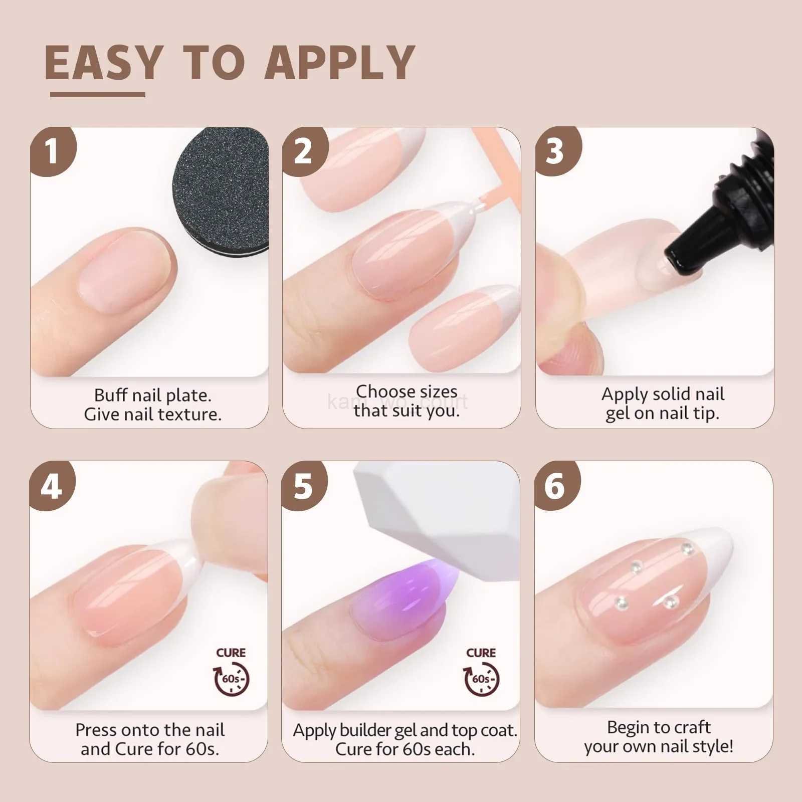 150pcs/boxed New False Nails Press On Nail Long Short Almond Nail Detachable French Style Wearing Manicure Fake Nail PatchM240708