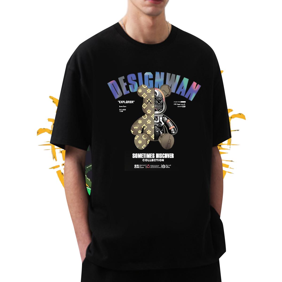 Fashion Designer T-Shirts DIY Hip Hop Street Men Tops Tees Breathable Short Sleeve Classic