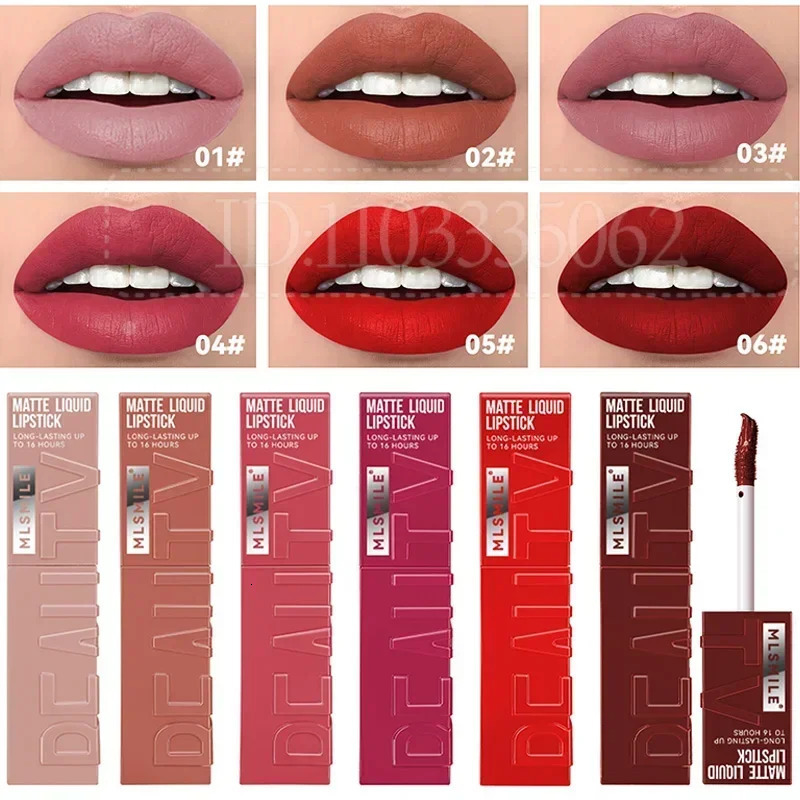 matte ink liquid lipstick non stick cup long-lasting velvet nude lip gloss waterproof lip coloring waterproof Korean makeup 240705