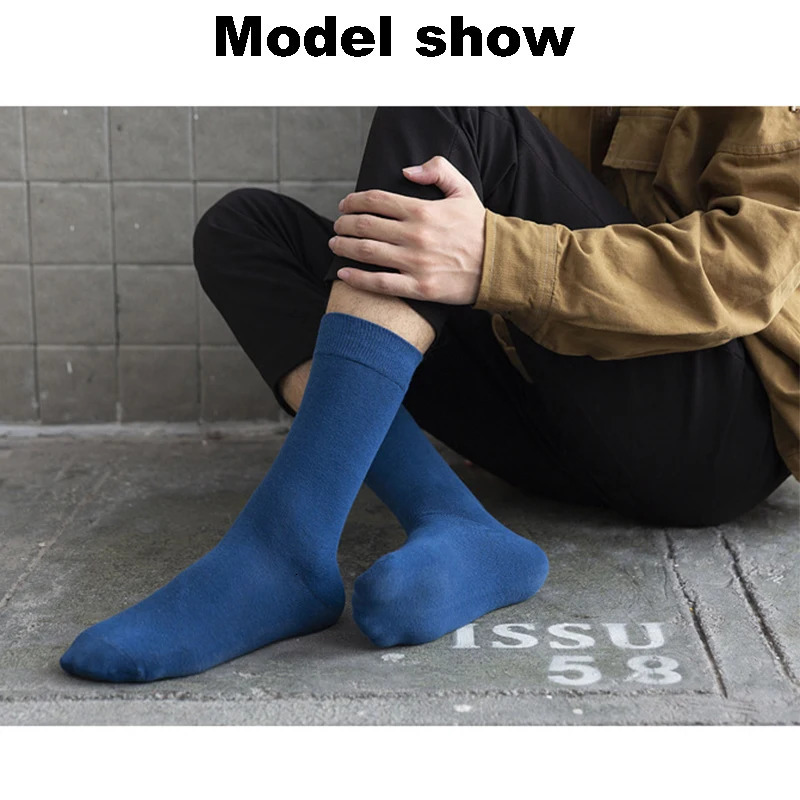 10 Pairs High Quality Spring Autumn Mens Cotton Socks Size 38-45 Long Socks For Men Dress Socks Male Gifts Business Casual Sox 240703