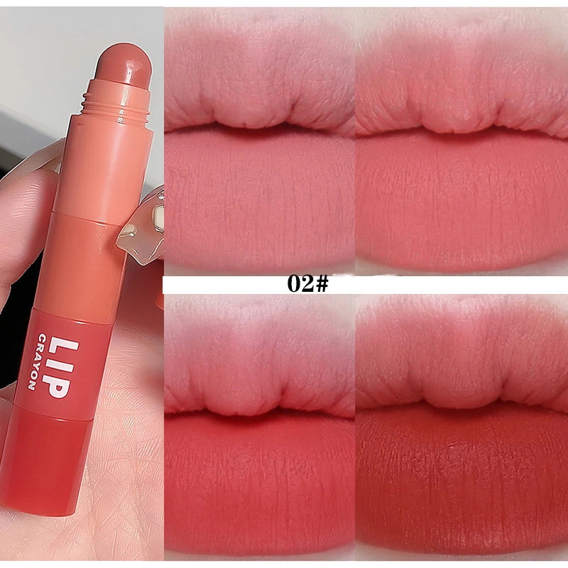 Mini lipstick set matte 4-color lipstick combination 4-section velvet grapefruit red lip pigment non stick cup lip color set 240705