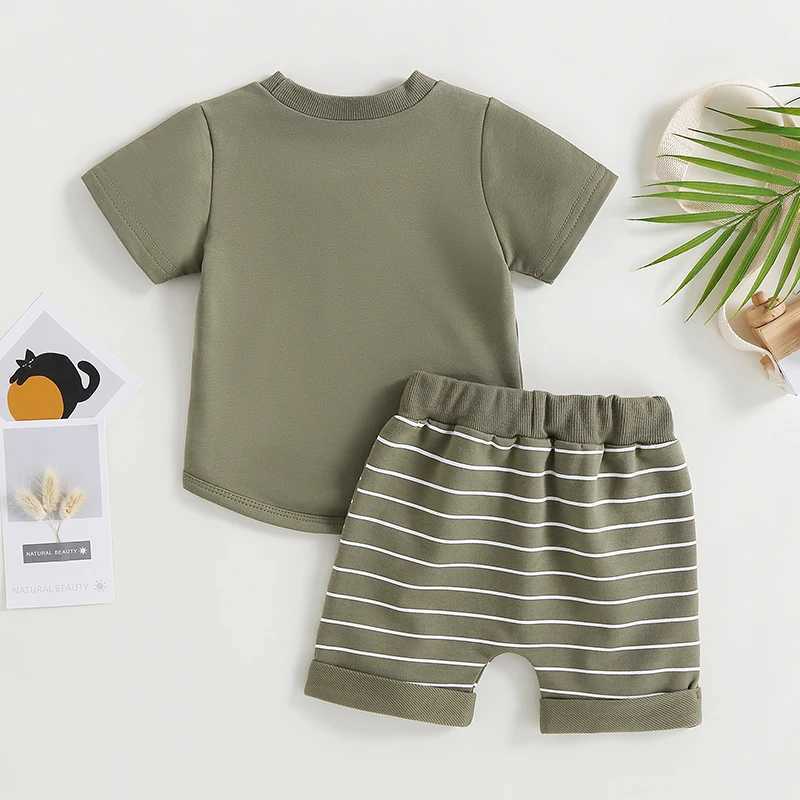 Clothing Sets Newborn Boys Clothing Sets Summer Soft Cotton T-shirts+Striped Elasctic Shorts Kids Clothes Casual Clothing Sets for Toddler