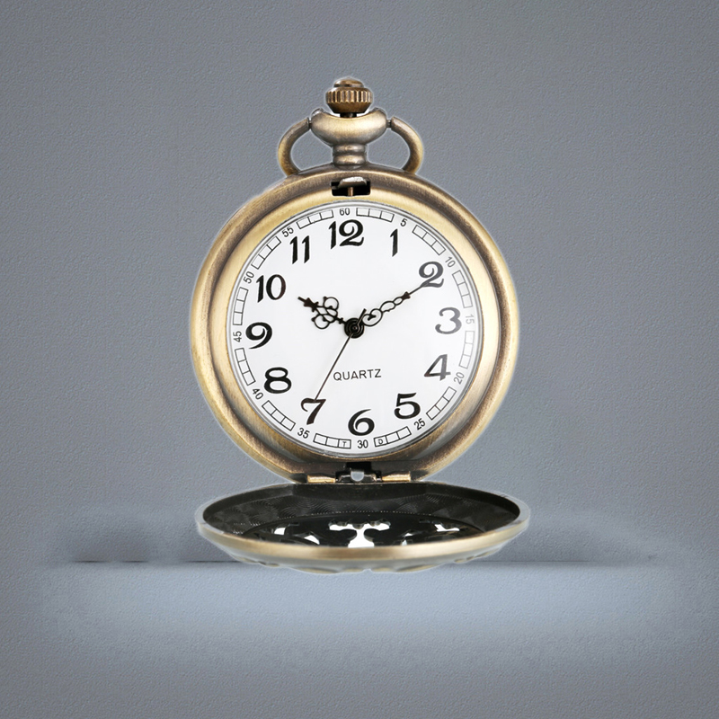 Steampunk Antique Hollow Out DAD Father Watch Men039s Quartz Analog Pocket Watches Necklace Pendant Chain Gift