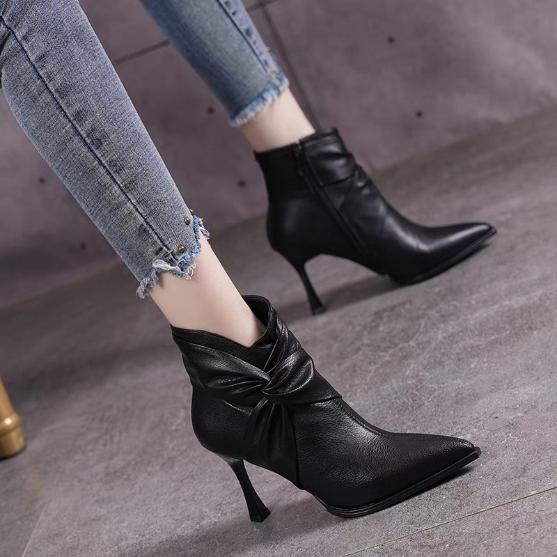 Fashion Boots for Women: Chic 2024 Pointed Toe High Heels in Black and Khaki - Free Shipping d2cb