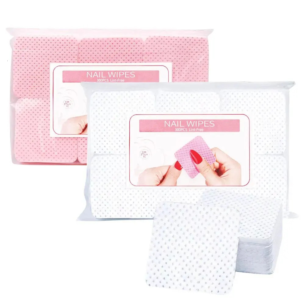 300 pieces of nail polish wipes nail cleaning pads womens beauty salon non-woven nail pads 240705