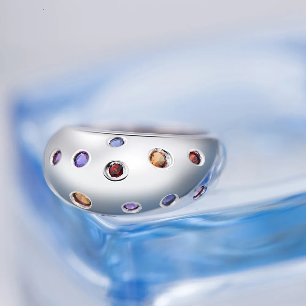 Stock Clearance Multi-color Gemstones Rings Citrine Amethyst Garnet Solid 925 Sterling Silver Ring Fine Elegant Classic Jewelry 240626