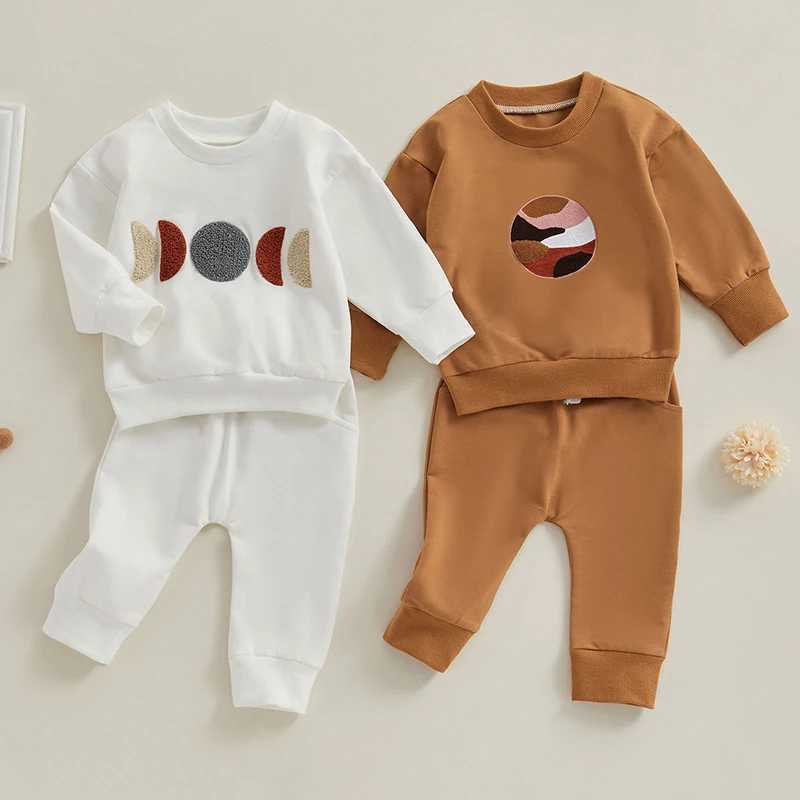 Clothing Sets 0-3Y Baby Boys Autumn Outfits 3D Embroidered Long Sleeve Sweatshirts Pants Sets Kids Casual Clothes Toddler Tracksuits R240708