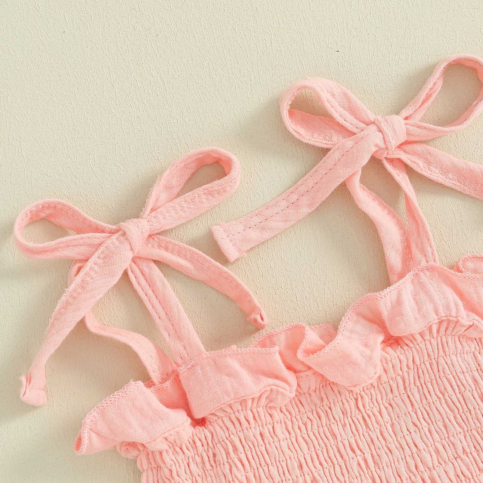 Clothing Sets Pudcoco Toddler Baby Girls 2 Piece Outfits Solid Color Sleeveless Camisole and Elastic Pants Set Baby Summer Clothes 6M-3T R240708