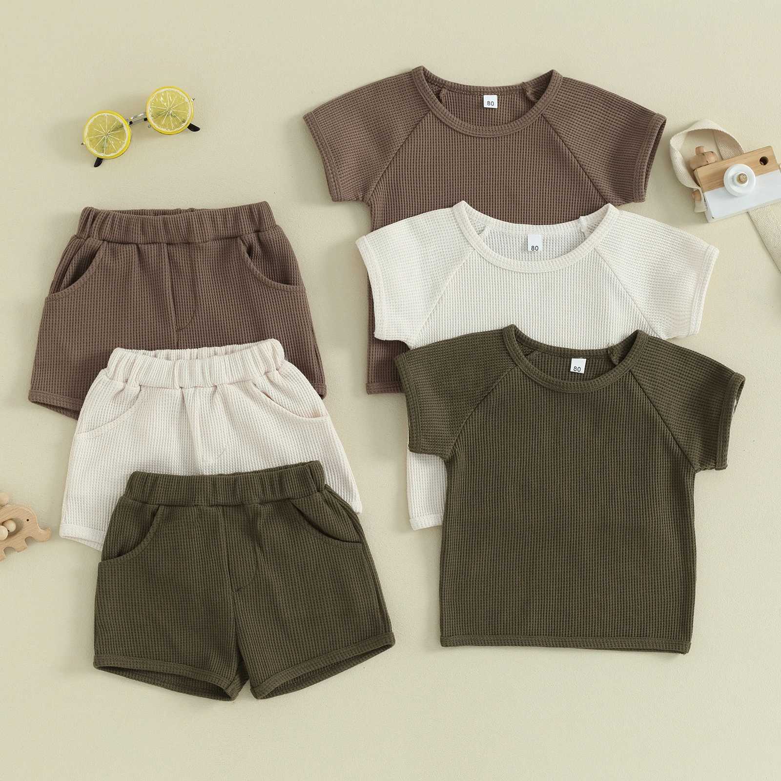 Clothing Sets Pudcoco Kids Infant Baby Boys Shorts Set Short Sleeve Crew Neck T-shirt Elastic Waist Shorts Toddler Set Summer Outfit 6M-4T R240708