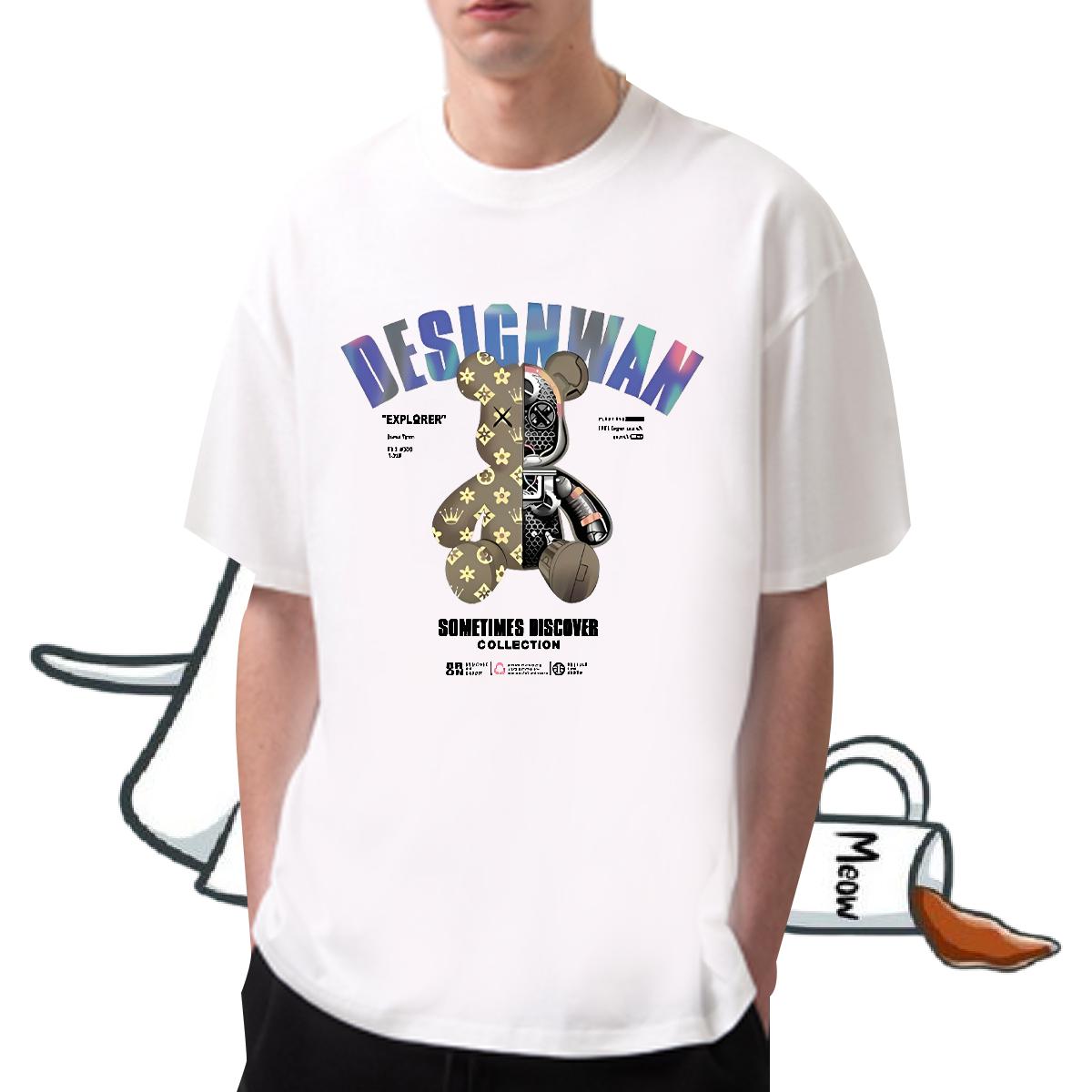 Loose Fit Men Tshirts Short sleeve Cotton Soft Summer Casual T-Shirts for Men DIY Printed DIY Customized Clothes