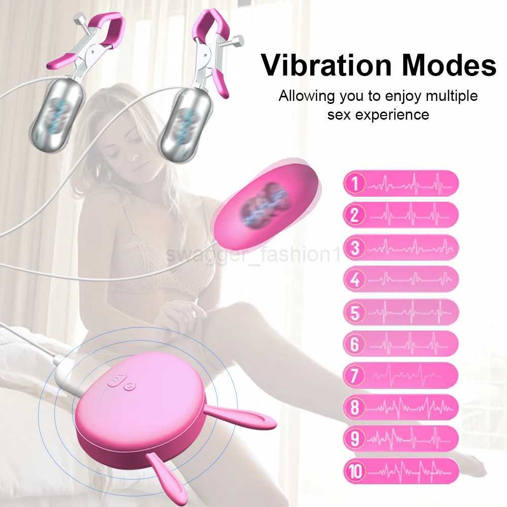 Nipple Clamps Vibrating Breast Clips Nipple Stimulator Wired Vibrators sexes Toys for Women Couples FunB240708