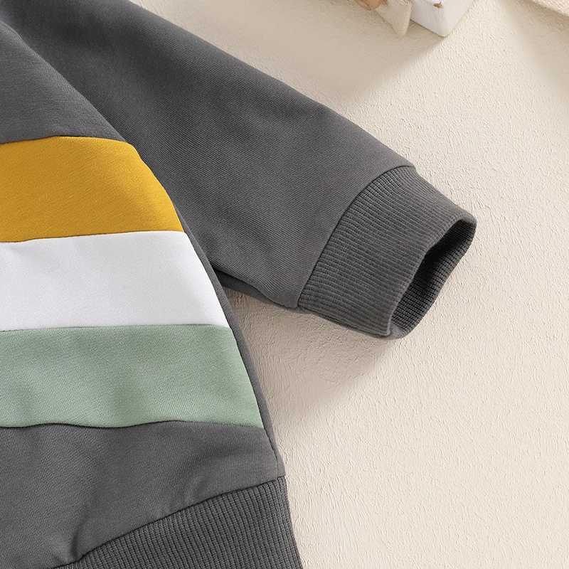 Clothing Sets Casual New Baby Boys Long Sleeve Outfits Clothes Fashion Striped Patchwork Sweatshirt Elastic Pants Suit for Baby Fall Clothing