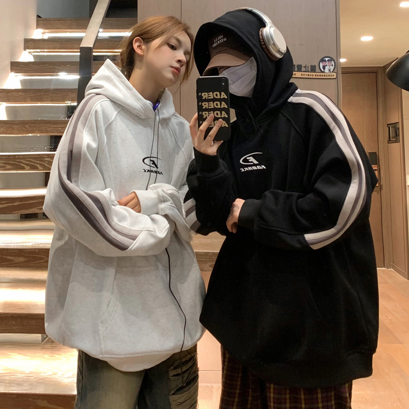 2024 Spring New American Couple Sweater Women's Loose Korean version Lazy Hooded Coat F7.8#76.44