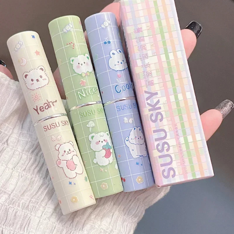 Jelly colored lipstick makeup cherry peach stick free cup crack resistant red lipstick lipstick care cosmetics 240705