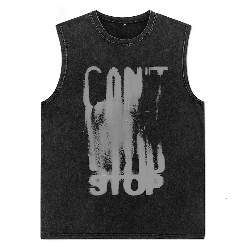 Distressed Washed Tank Tops Y2K Clothes Men Women Oversized Vest Anime Girls Sleeveless Tshirt Hipster Casual Summer Dress 240703