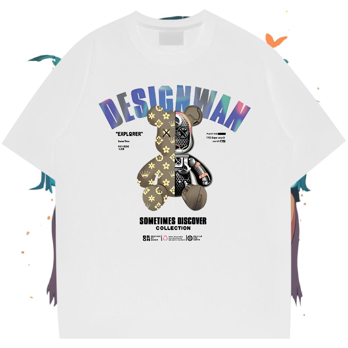 High Quality T shirt Sports Casual Short sleeve Cotton Soft Men Tshirts Fashion Floral Print Wear