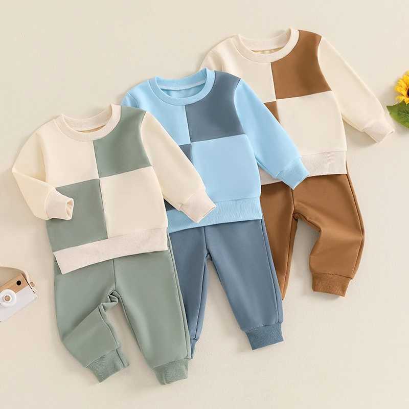 Clothing Sets 2024-05-27 Lioraitiin Baby Boy 2Pcs Fall Outfits Long Sleeve Pocket Henley Tops + Pants Set Spring Clothes