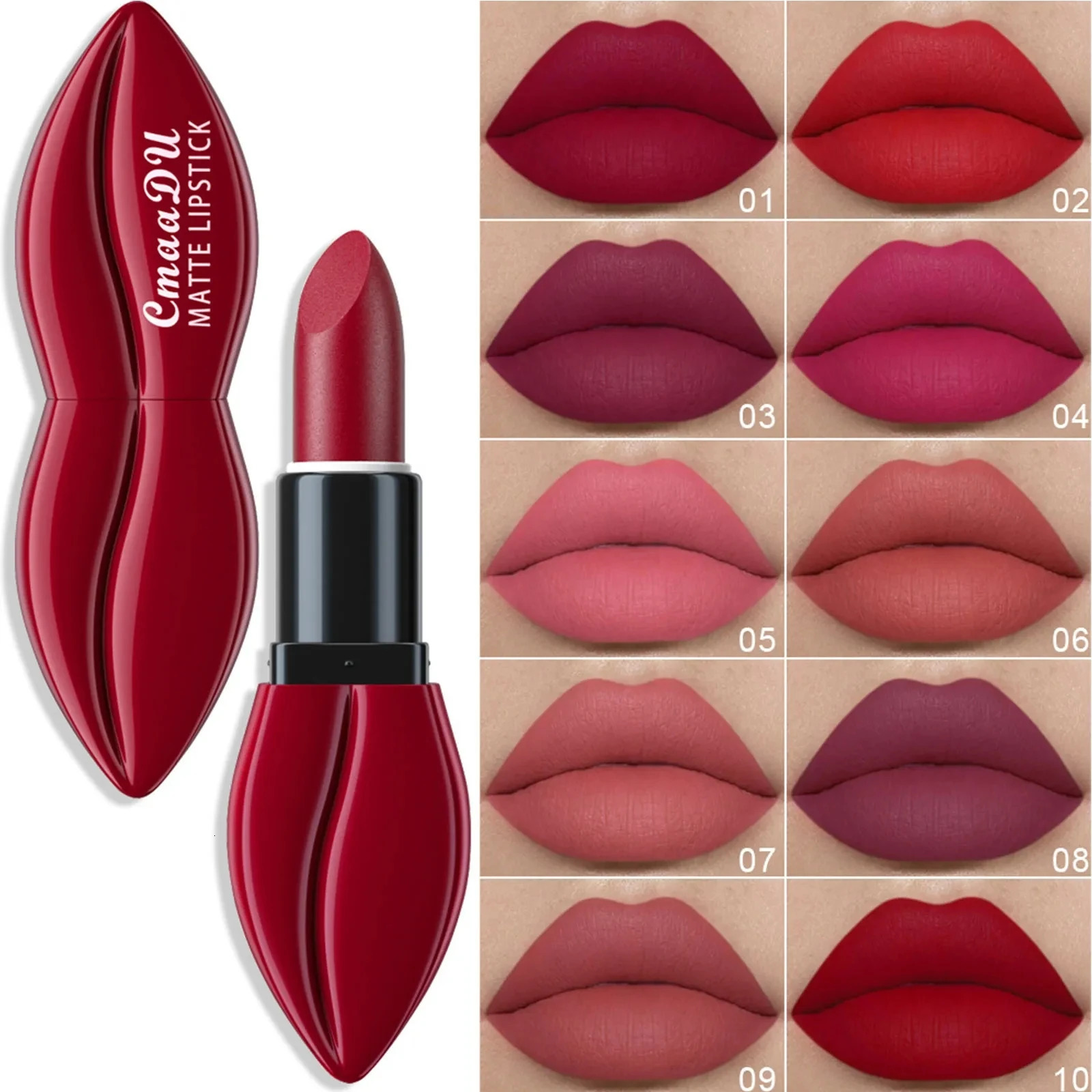 Multi color lipstick waterproof big mouth nude matte durable lipstick will not fade sexy red velvet lipstick cosmetics 240705