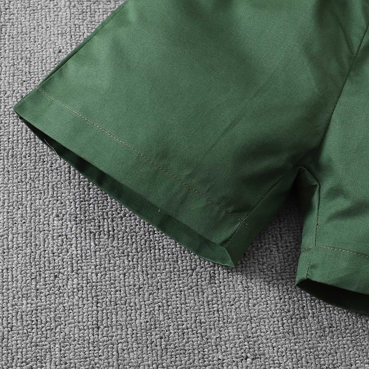 Clothing Sets Toddler Boy 2Pcs Summer Outfits Short Sleeve Button Down Shirt + Elastic Waist Shorts Set 6M-5T R240708