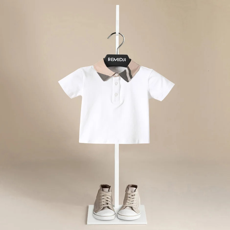 Elegant Summer Children Polo Shirt High Quality Boys Short Sleeved Tshirts Cotton Fabric Tops Tees Kids Clothes 240703