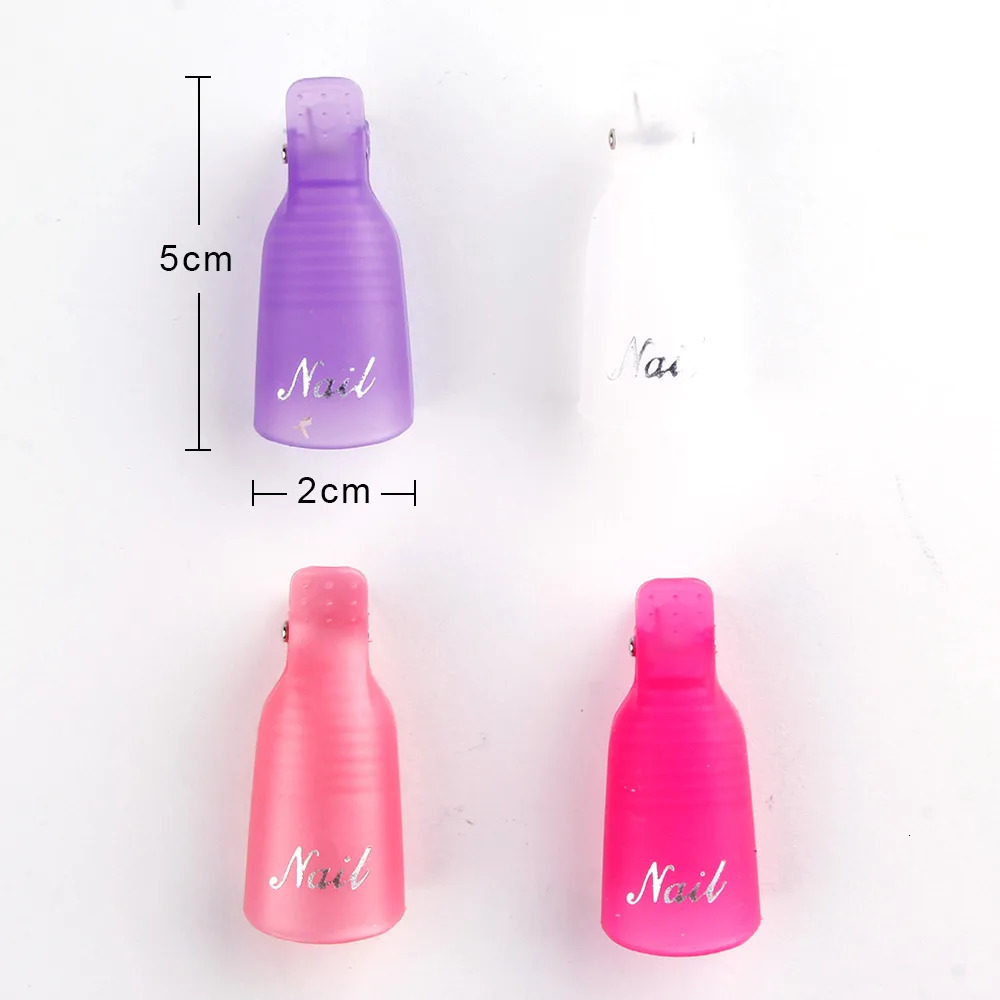 10 pieces of nail art cap clip plastic UV gel polishing removal package tool finger nail polish removal tool nail polish removal tool 240705