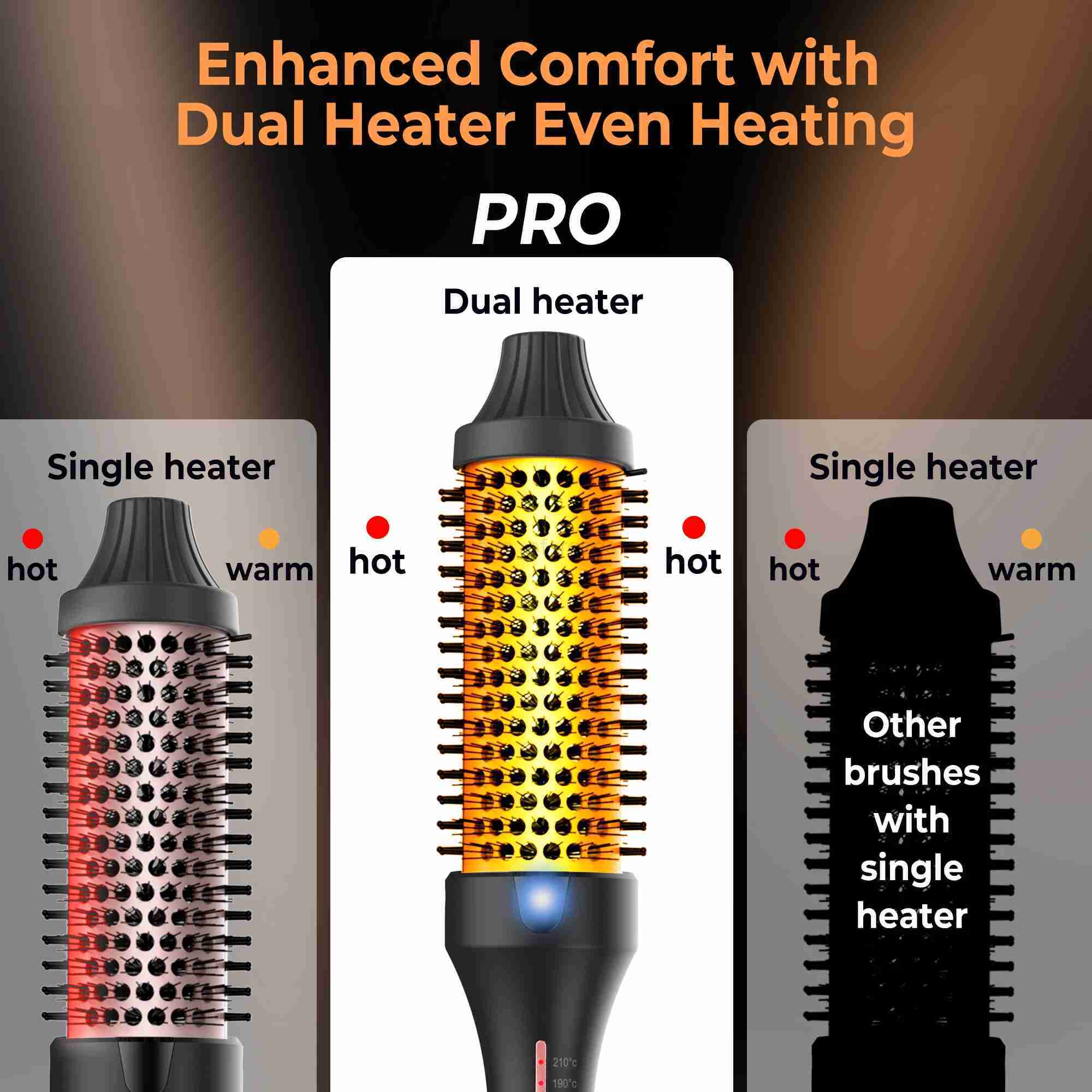 Ceramic Hot Brush Curling Iron Brush Double PTC Heated Thermal Brush Tourmaline Ionic Hair Curler Digital Display Curling WandM240708