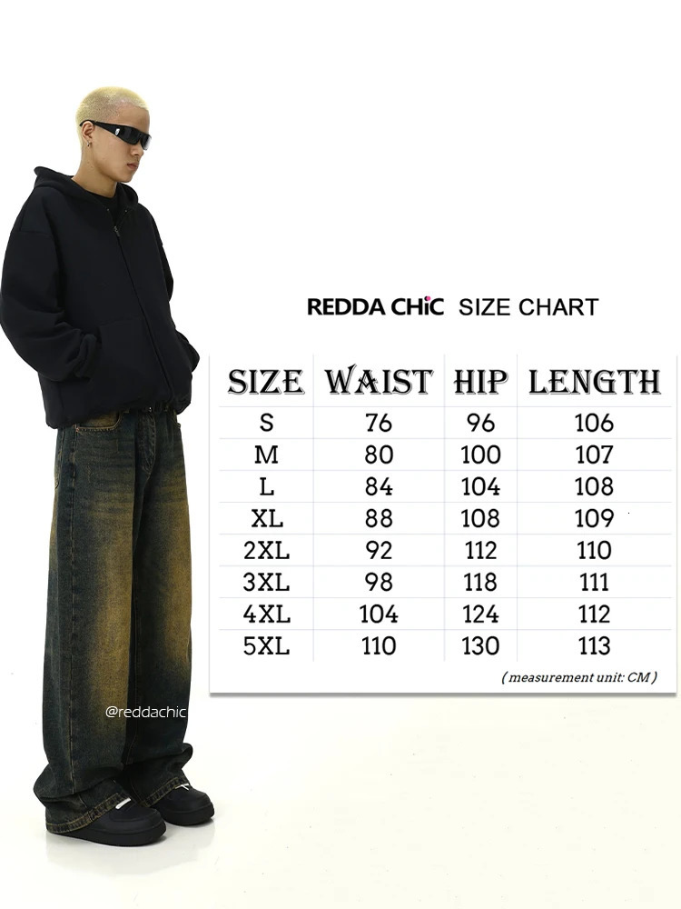REDDACHiC Plus Size Green Wash Baggy Jeans Men Adjust-waist Wide Leg Casual Pants Vintage Y2k Trousers Biker Moto Streetwear 240701