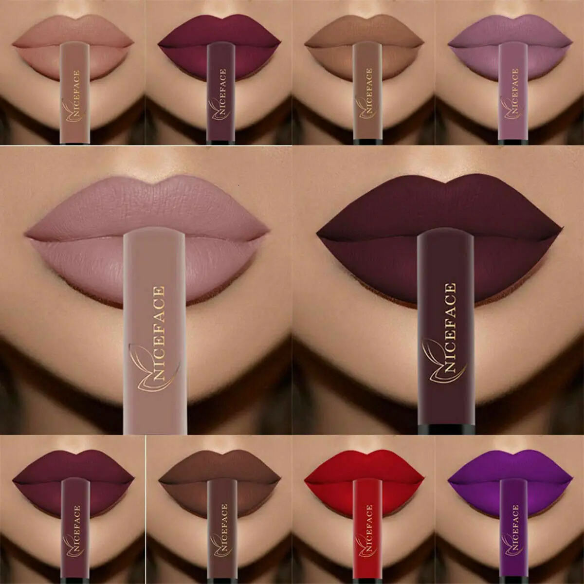 NICEFACE 34 Colorful Lip Color Waterproof Matte Liquid lipstick Long lasting Lip Color Cosmetics 240705