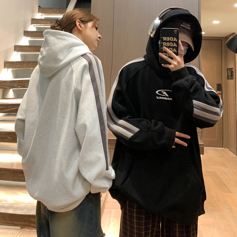 2024 Spring New American Couple Sweater Women's Loose Korean version Lazy Hooded Coat F7.8#76.44