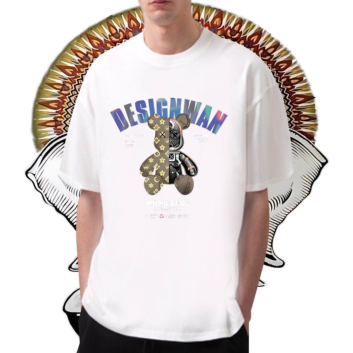 Popular Men Tees Short Sleeve Cotton O-Neck Sport Men T Shirts Cartoon Print Customized Tshirts