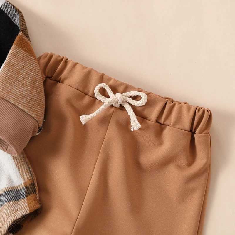 Clothing Sets Autumn Baby Boy Clothes Set Newborn Infant Tracksuit Outfits Long Sleeve Hooded Plaid Jacket with Elastic Waist Pants Clothing