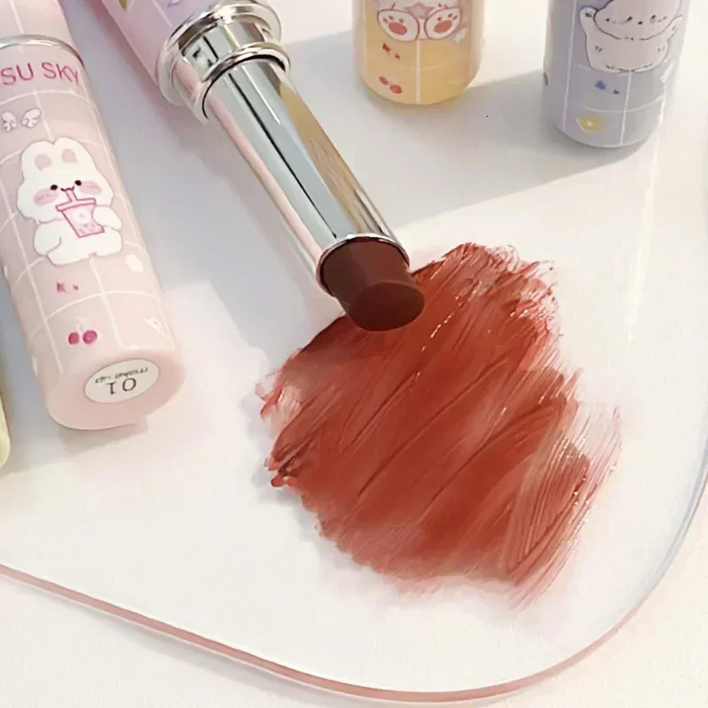Jelly colored lipstick makeup cherry peach stick free cup crack resistant red lipstick lipstick care cosmetics 240705