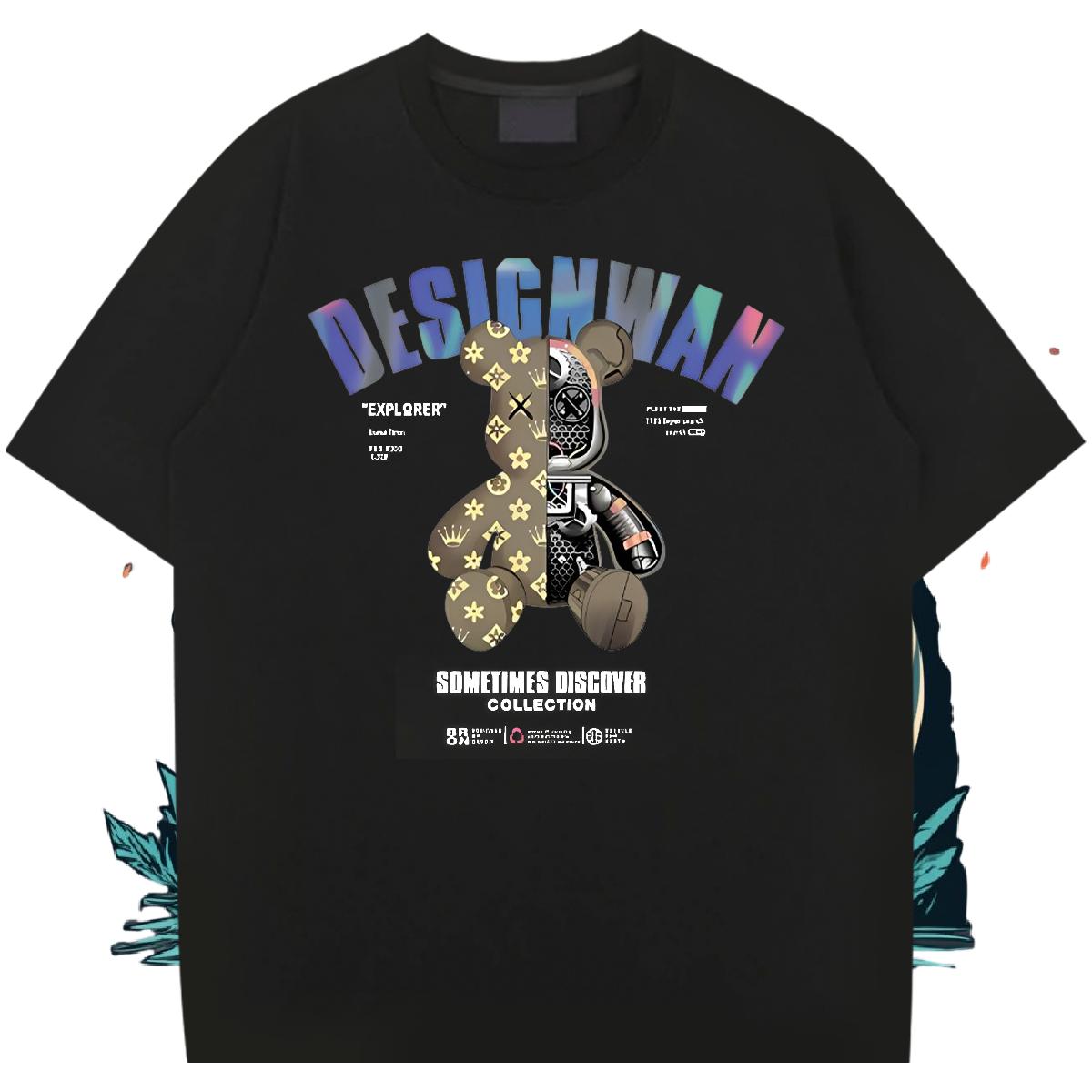 Designer T Shirt For Man Crew Neck Cotton Anime Printing Street Men Clothes T-Shirt White Plus Size Loose Tee Shirt