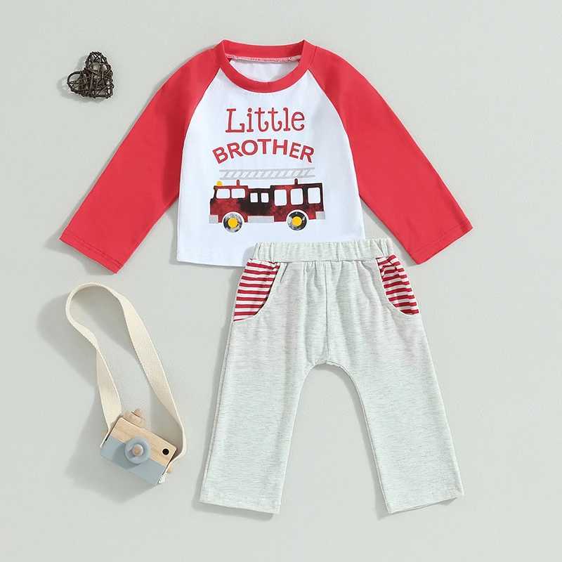 Clothing Sets 0-6Y Baby Boys Casual Outfits Kids Letter Print Long Sleeve T-shirt and Pants Sets Children Autumn Clothing Brother Matching R240708