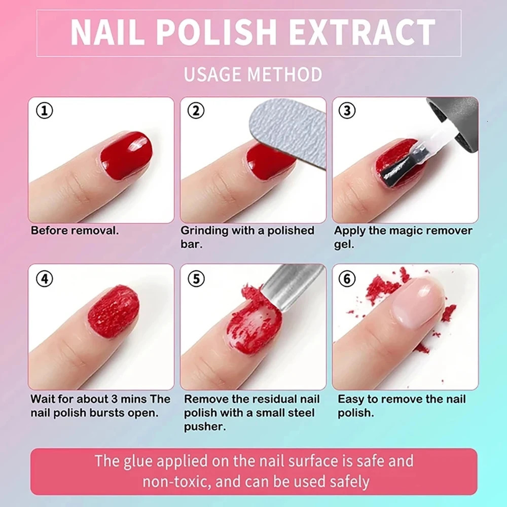 15ML Quick Magic Effect Nall gel Professional Soap UV Cleaning Function Polish Semi anent Hand Painted Varnish* 240705