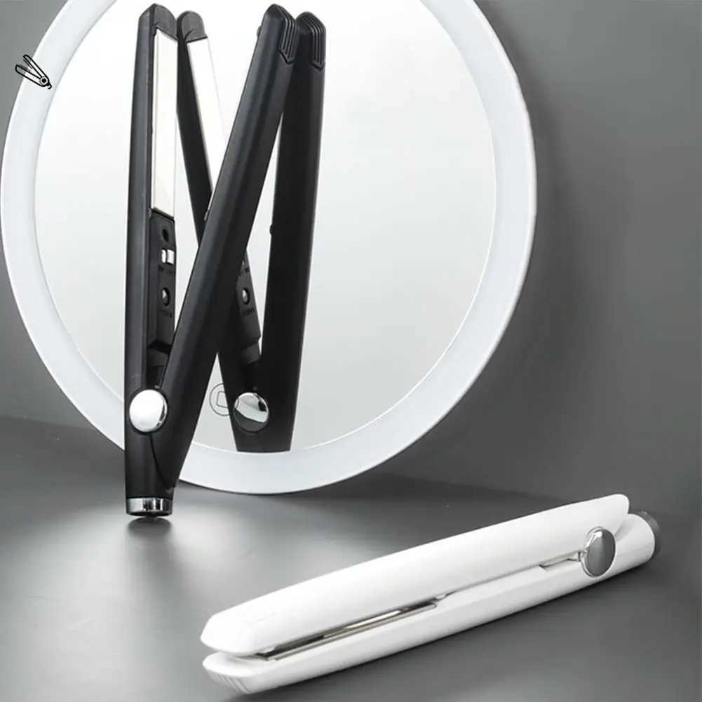 New Arrival Mini USB portable cordless straightener curling iron professional split flat iron tool straightener rechargeable St V7N5 Z241022