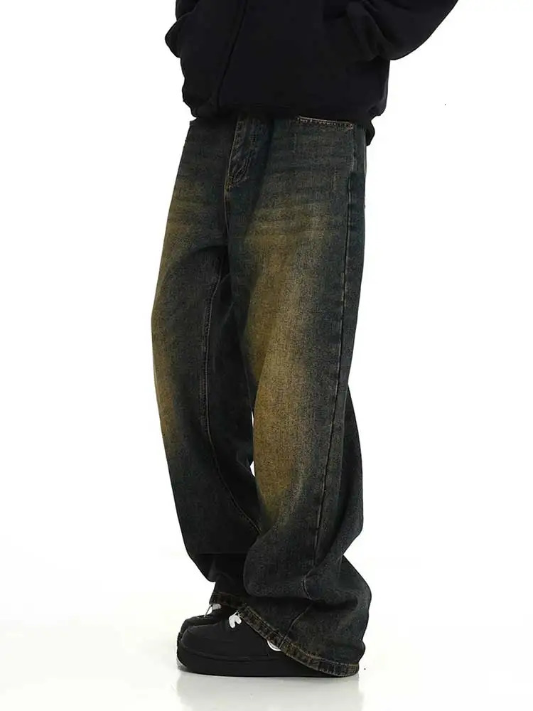 REDDACHiC Plus Size Green Wash Baggy Jeans Men Adjust-waist Wide Leg Casual Pants Vintage Y2k Trousers Biker Moto Streetwear 240701