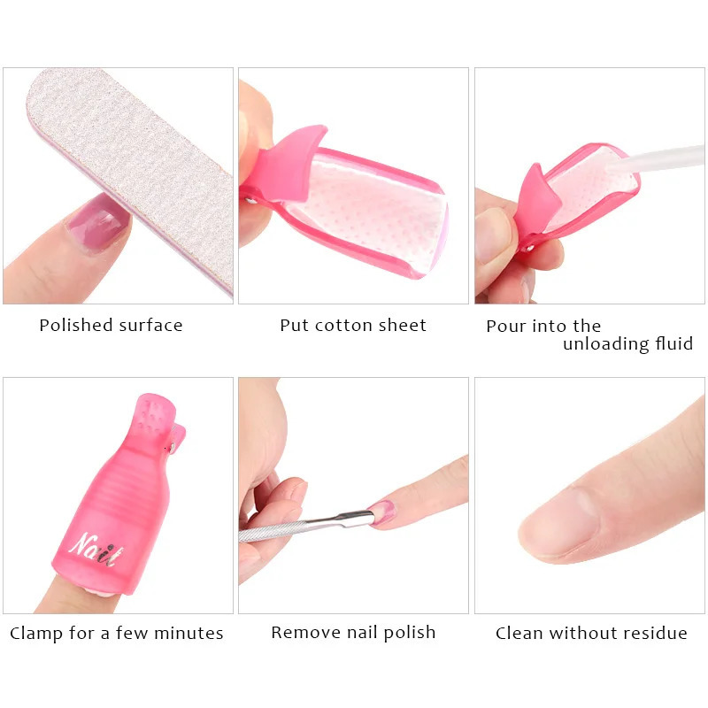 Plastic nail art soap cap clip UV gel polishing removal package tool flow for varnish removal hand tools 240705