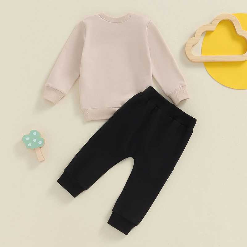 Clothing Sets 0-4Y Little Boys Spring Fall Pant Outfits Vehicles Print Long Sleeve Pullover Tops Sweatshirt Pants Sets Toddler Tracksuits R240708