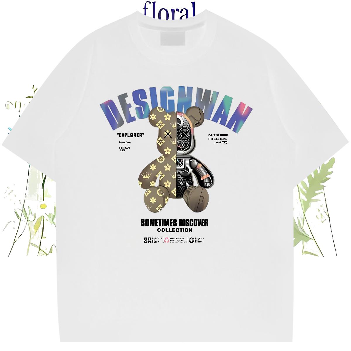 Customized T-Shirts Black Oversized Hip Hop Couples T Shirts 180g Cotton Cool