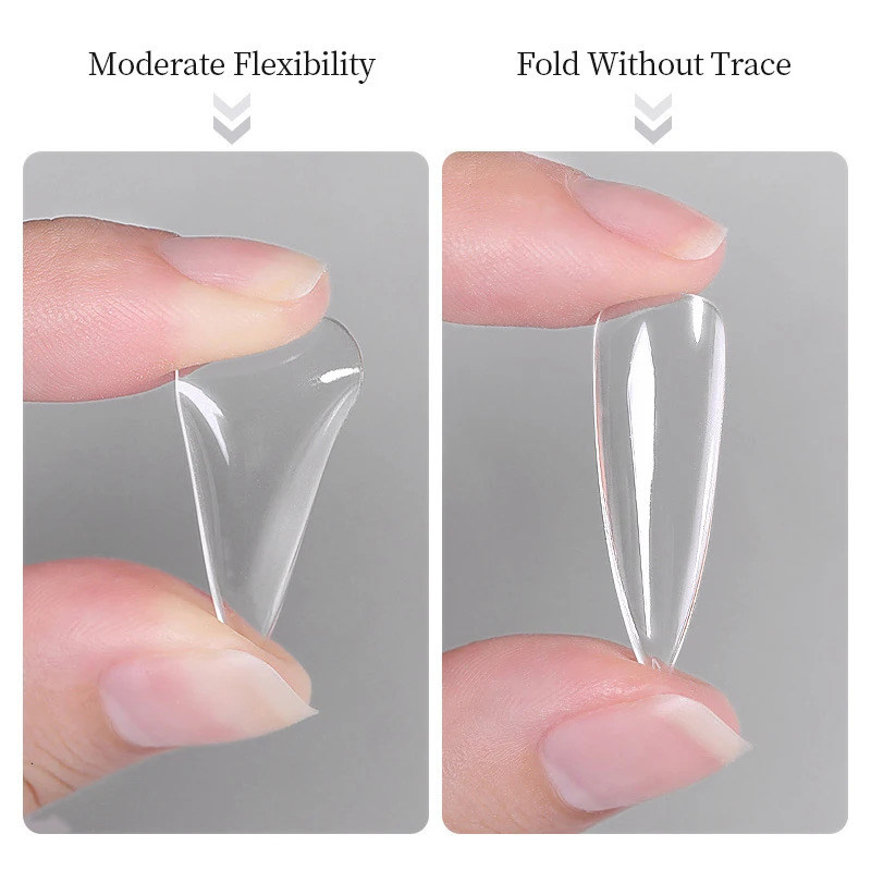60/100Pcs pressed false nail capsule gel nail extension system nail tip paraffin French rapid construction mold tool 240705