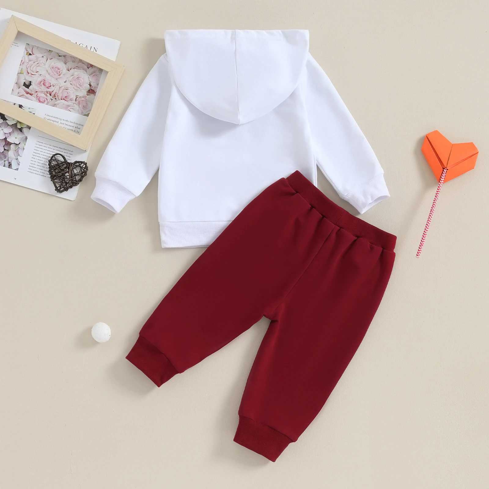 Clothing Sets Pudcoco Infant Baby Girl Boy 2Pcs Spring Outfits Long Sleeve Letter Embroidery Hoodie Trousers Set Toddler Warm Clothes 0-3T R240708