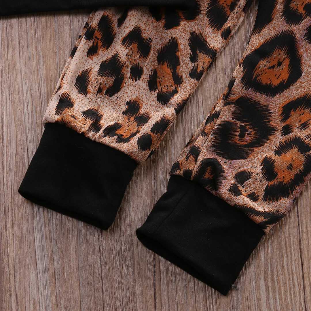 Clothing Sets 0-24M Baby Boys Spring Fall Clothes Set Newborn Toddler Long Sleeve Pocket Hoodies + Leopard Long Pants Infant Casual Outfits R240708