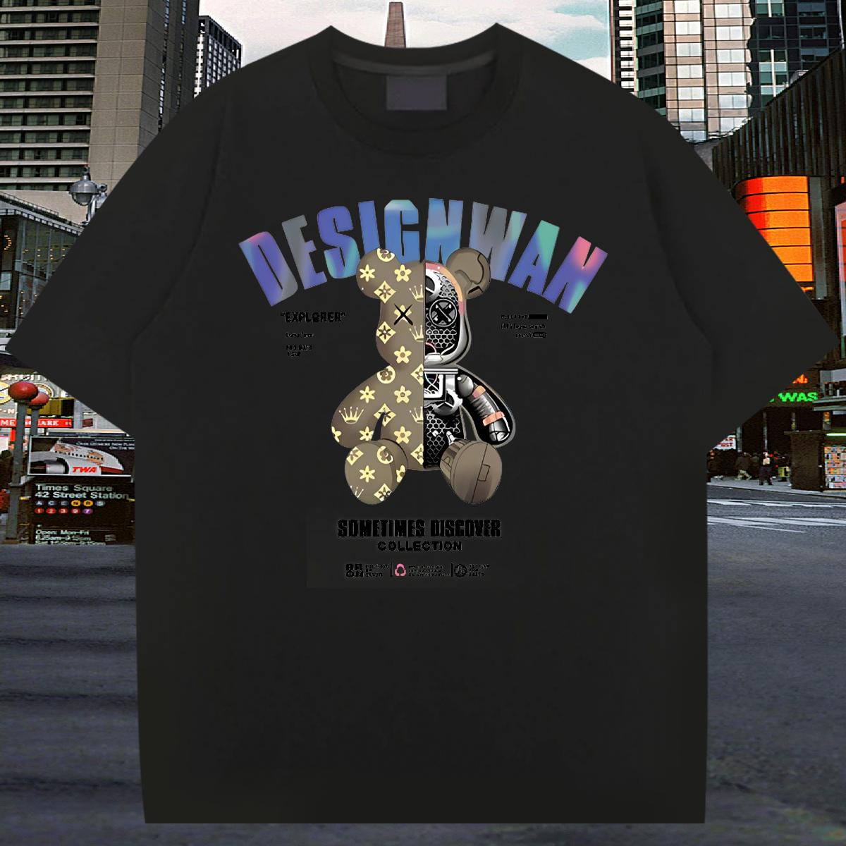 5A Men T Shirts Anime Printing Street Crew Neck Cotton Men Tees Fashion Casual Oversized Wear