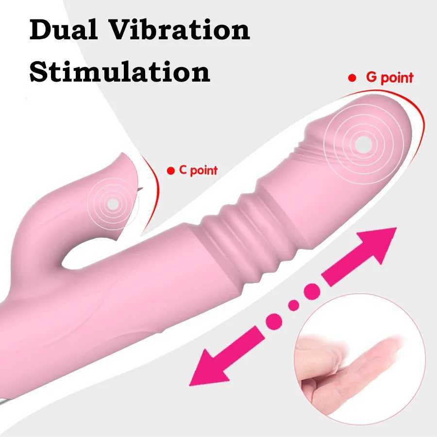 2 In 1 Licking Vibrators Clitoris Stimulator G-Spot Powerful Heating Vibration Dildo Wand Female Nipple Clit Adult Sex ToysXJ241206
