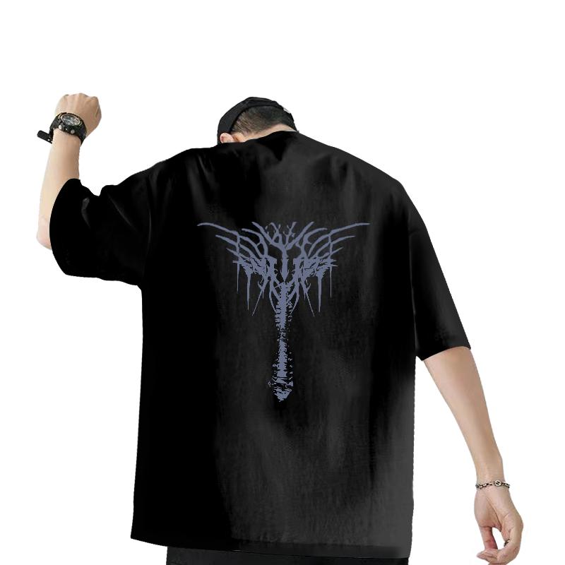 New Man T Shirts DIY Anime Men Tops Tees Street Short sleeve Cotton Soft High Quality Top Tees